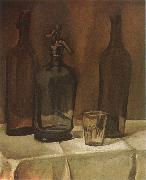 Juan Gris Siphon and winebottle oil painting artist